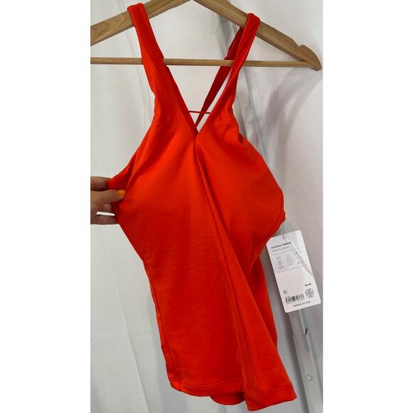 NWT ATHLETA  Size S Crossed Tankini Swim Top Vermillion Orange Red - Picture 5 of 9